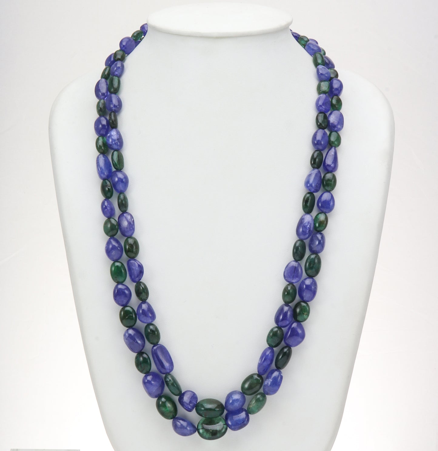 Natural Emerald Tanzanite Beads Necklace