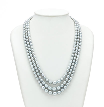 Grading Grey Drop Freshwater Pearl Necklace Set - AA Quality