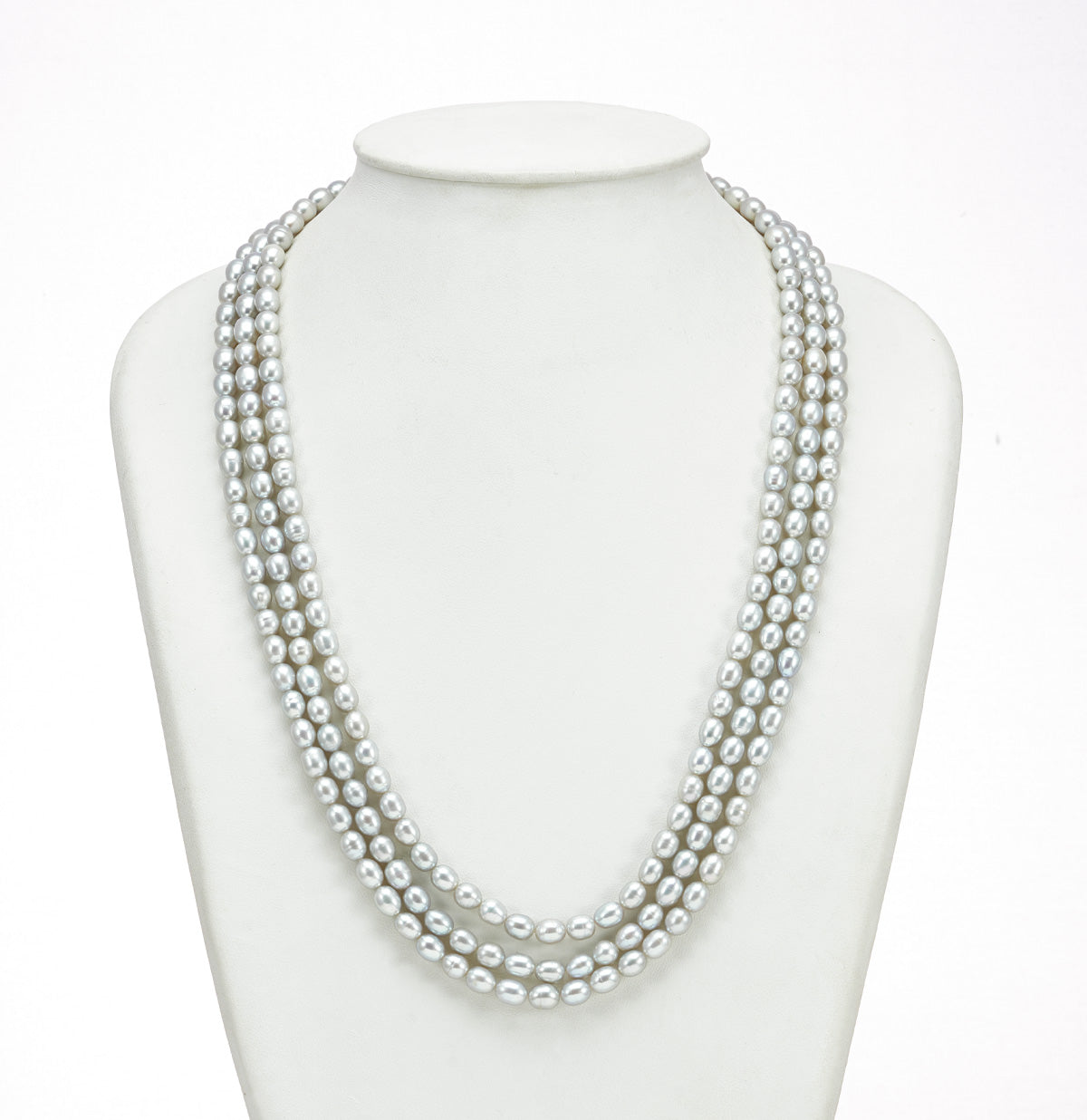 6.0-7.0mm Grey Drop Freshwater Pearl Necklace Set - A Quality