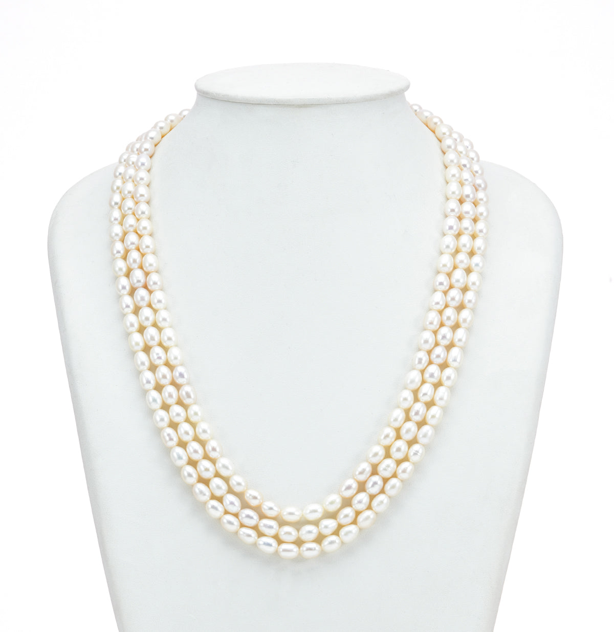 7.0-8.0mm White Drop Freshwater Pearl Necklace Set - A Quality