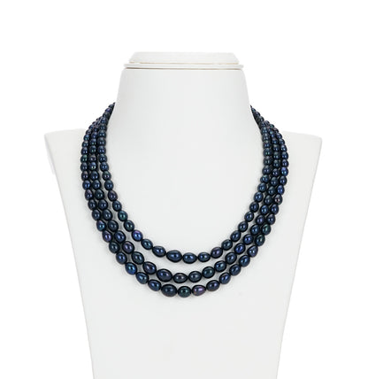 Grading Black Drop Freshwater Pearl Necklace Set - A Quality