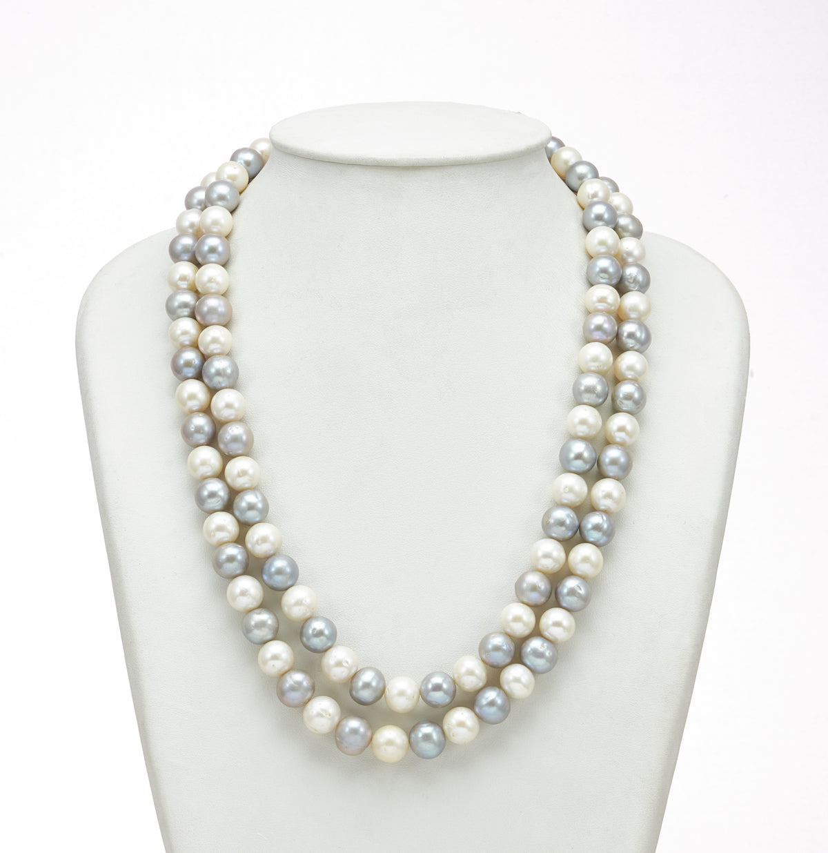 8.0-9.0mm Multicolor Near Round Freshwater Pearl Necklace Set - AA Quality