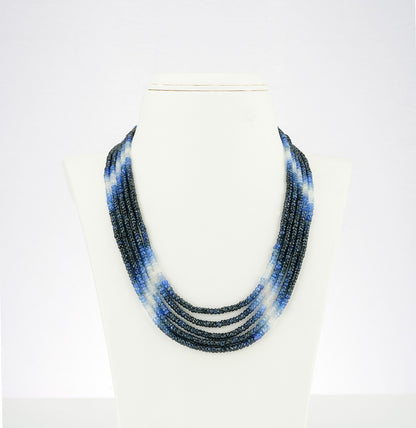 Natural Blue Sapphire Shaded Mala