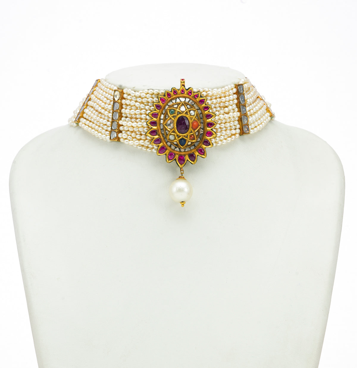 Modern Kundan Polki Navaratna Stone Choker