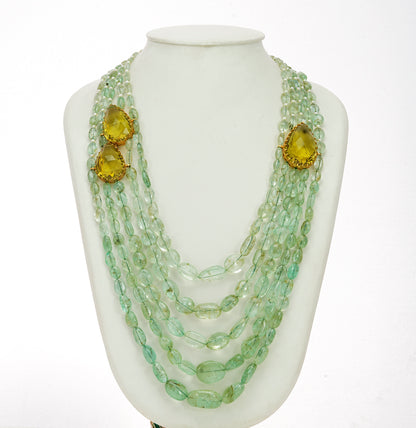 Exotic Emerald Side Piece Necklace