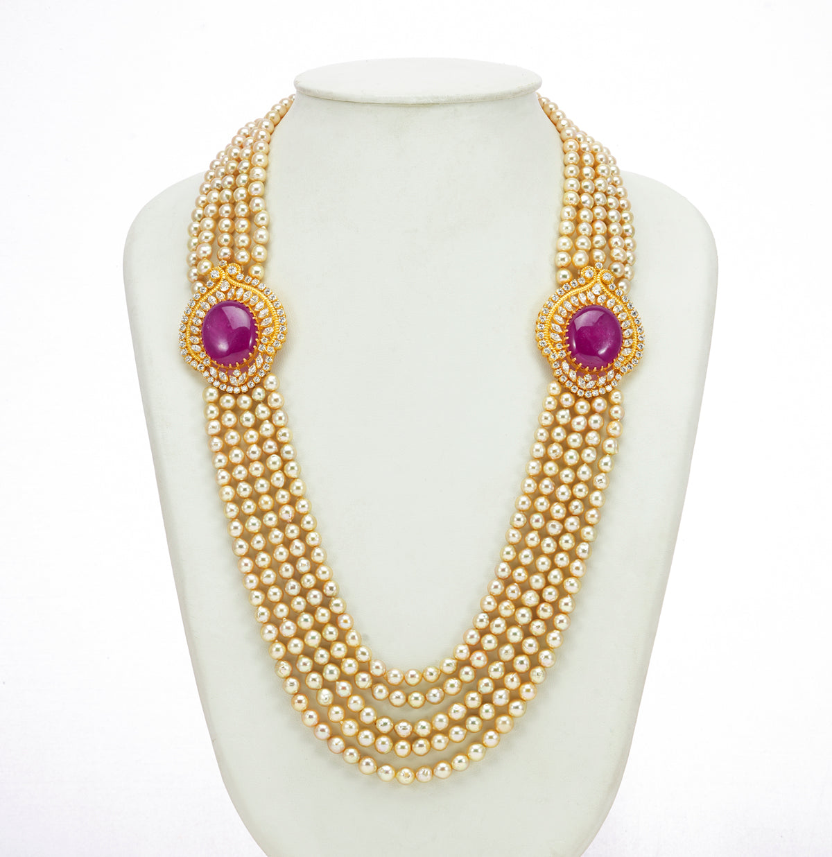 Distinctive Pearl Stone Side Piece Necklace
