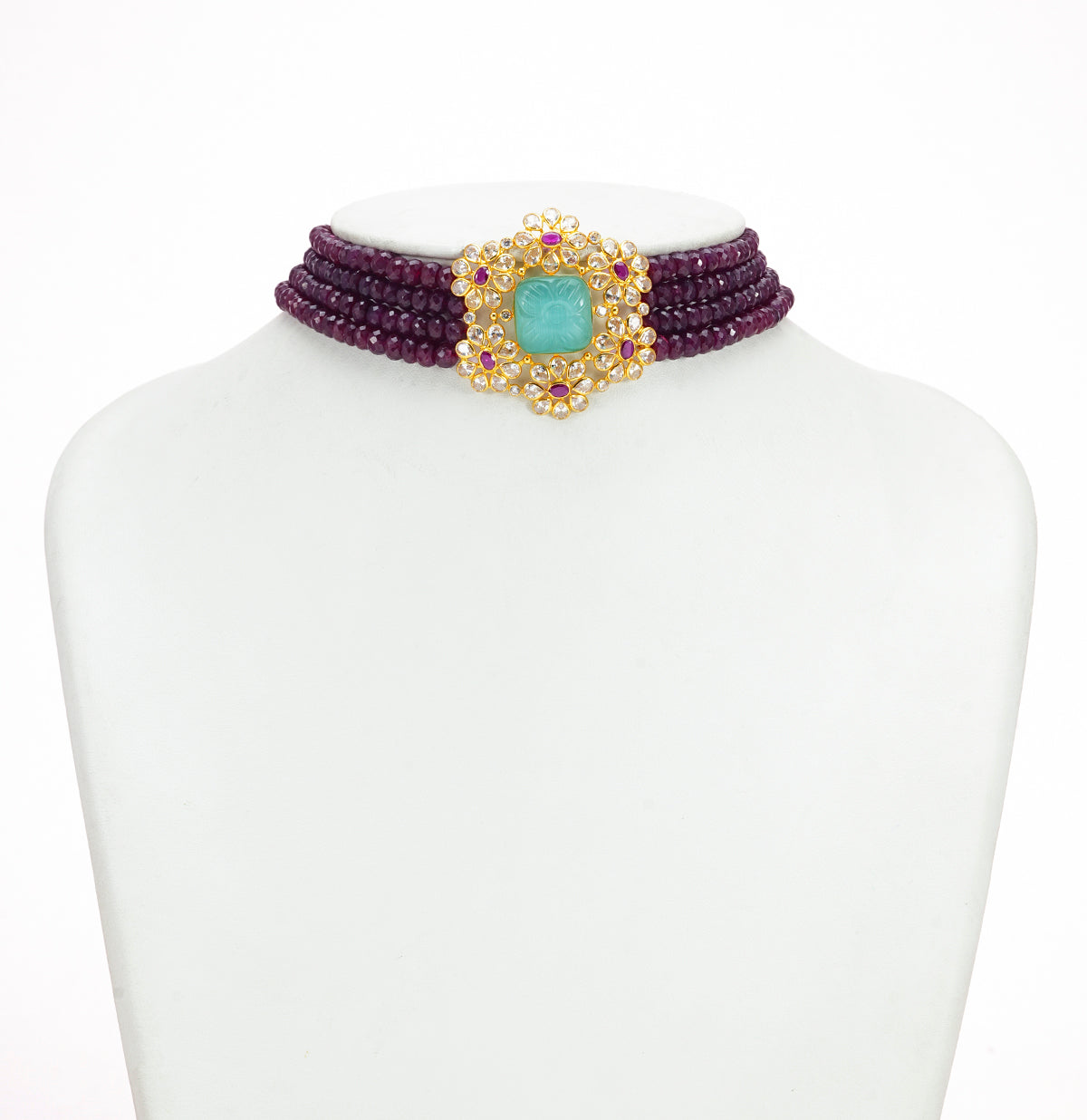 Intricate Ruby Gold Choker