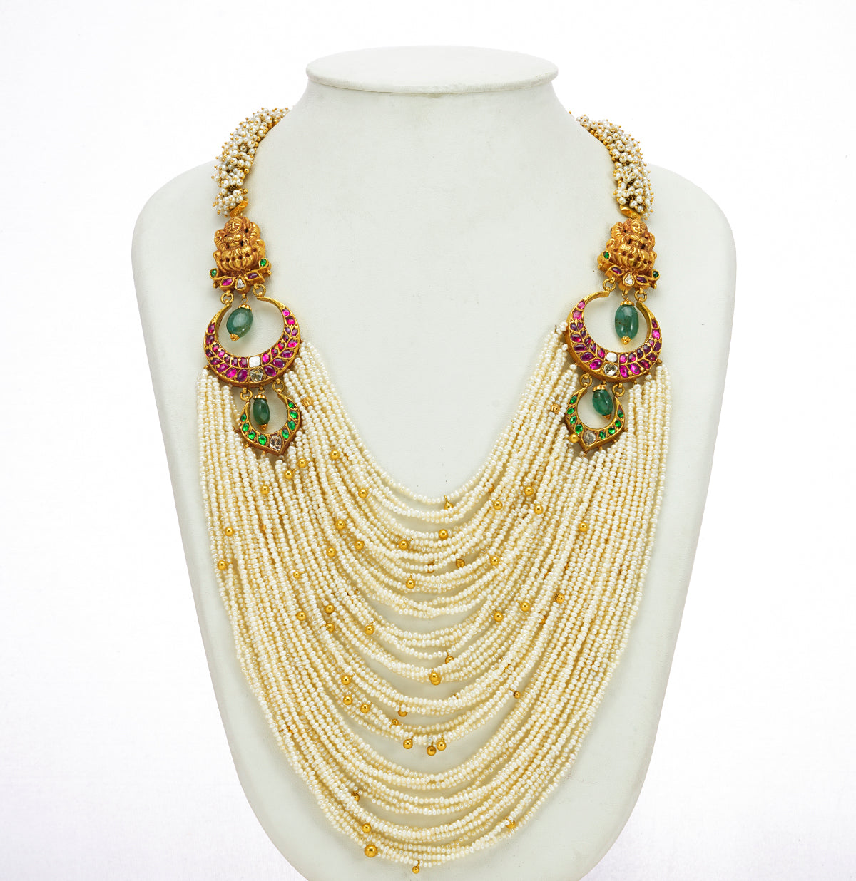 Trendy Kundan Side Pieces Necklace