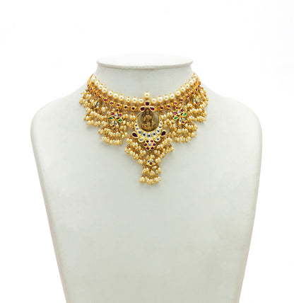 Detailed Kundan Gutta Pusalu Necklace Set