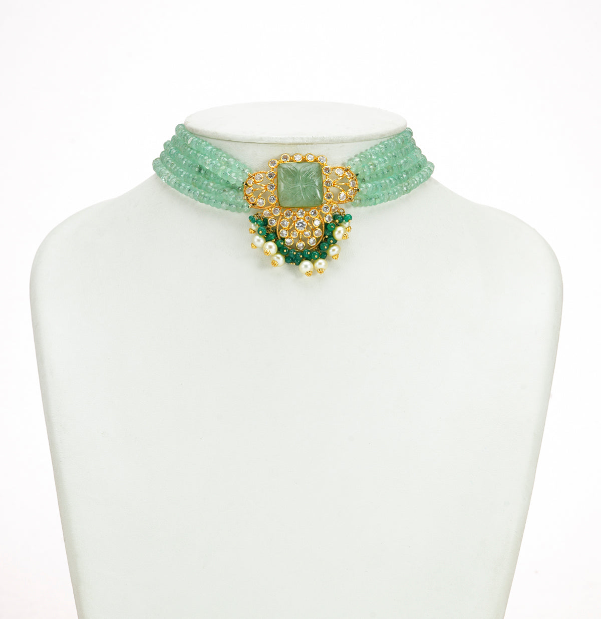 Delicate Emerald Kundan Choker