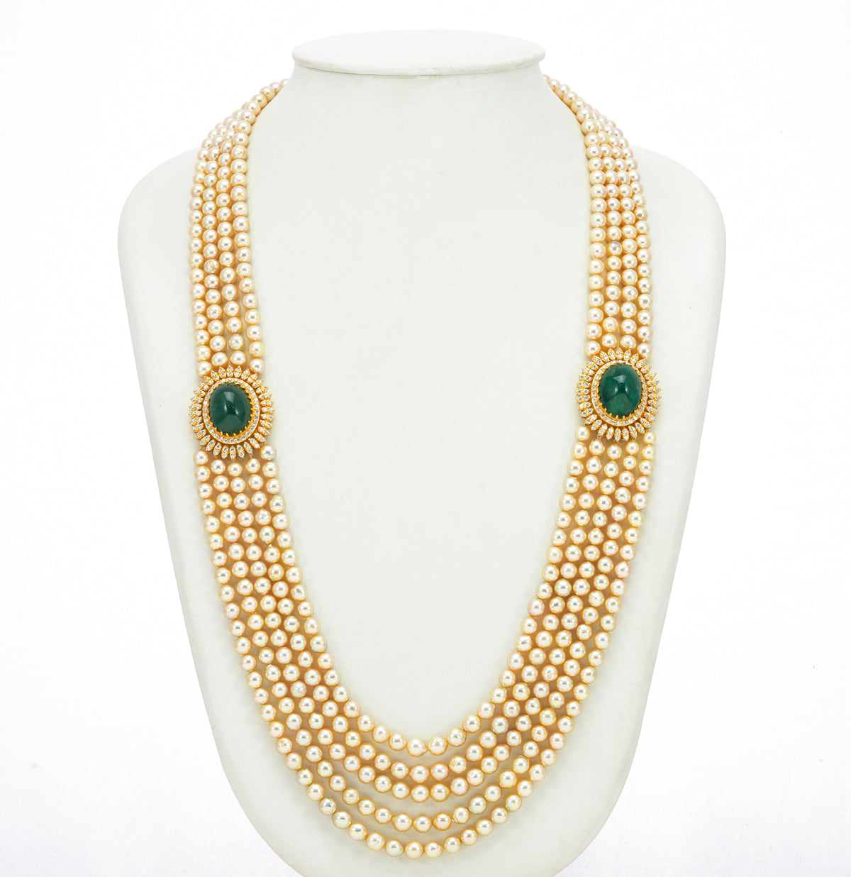 Refined Emerald Stone Side Piece Necklace
