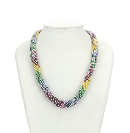 Natural Rainbow and 1.0-2.0mm Seed Freshwater Pearls Necklace Set - AAA Quality