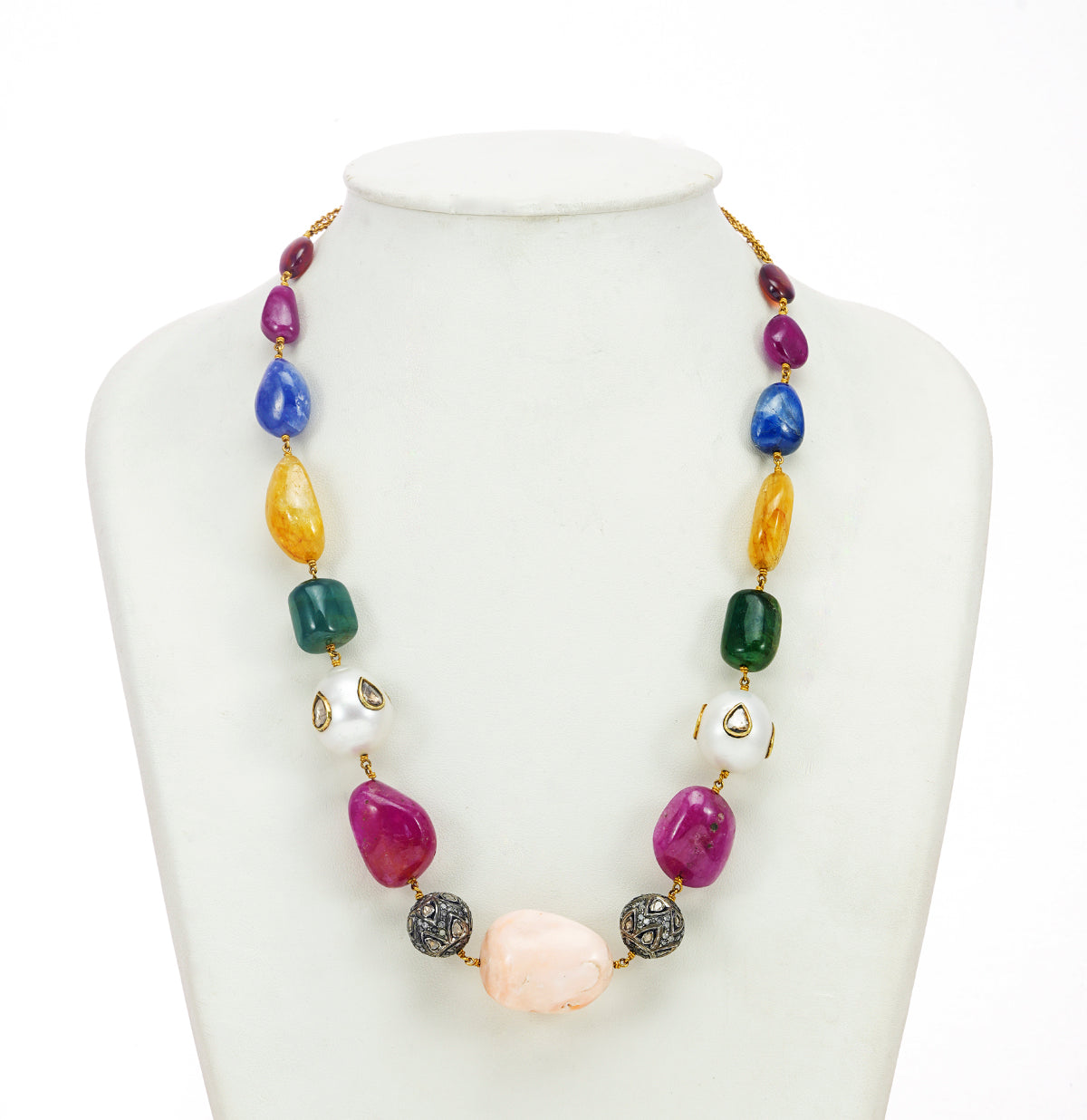 Artisanal Navaratan Taar Mala Necklace