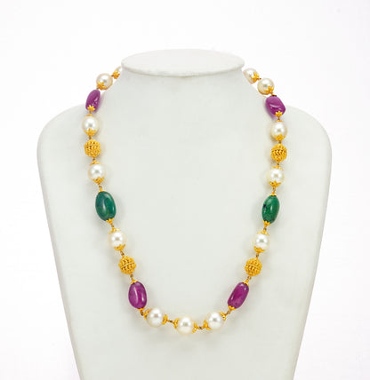 Gorgeous Ruby Emerald Taar Mala