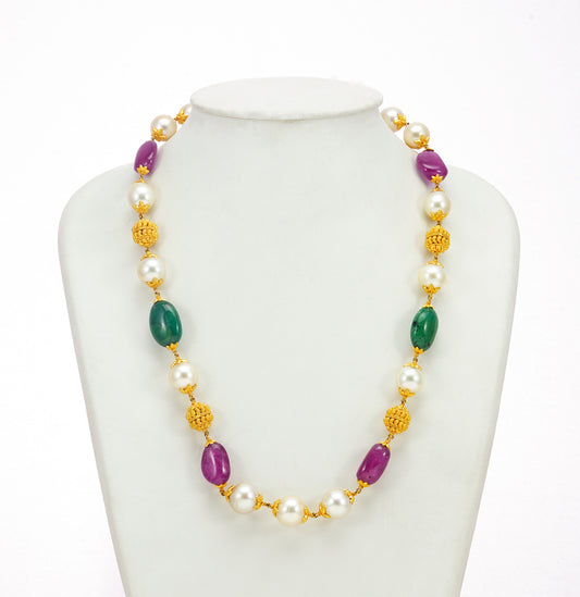 Gorgeous Ruby Emerald Taar Mala