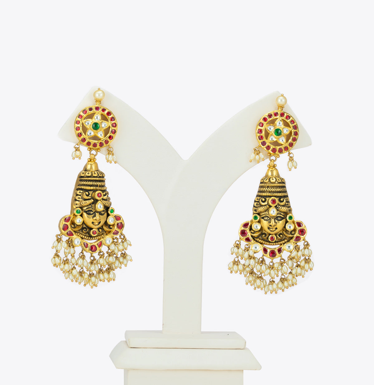 Luxe Pearl and Ruby Earring