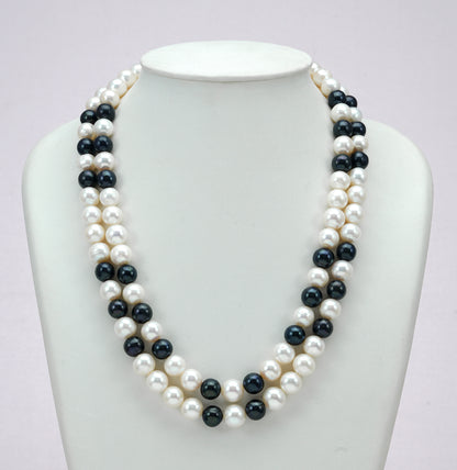 Grading Multicolor Near Round Freshwater Pearl Necklace Set - A Quality