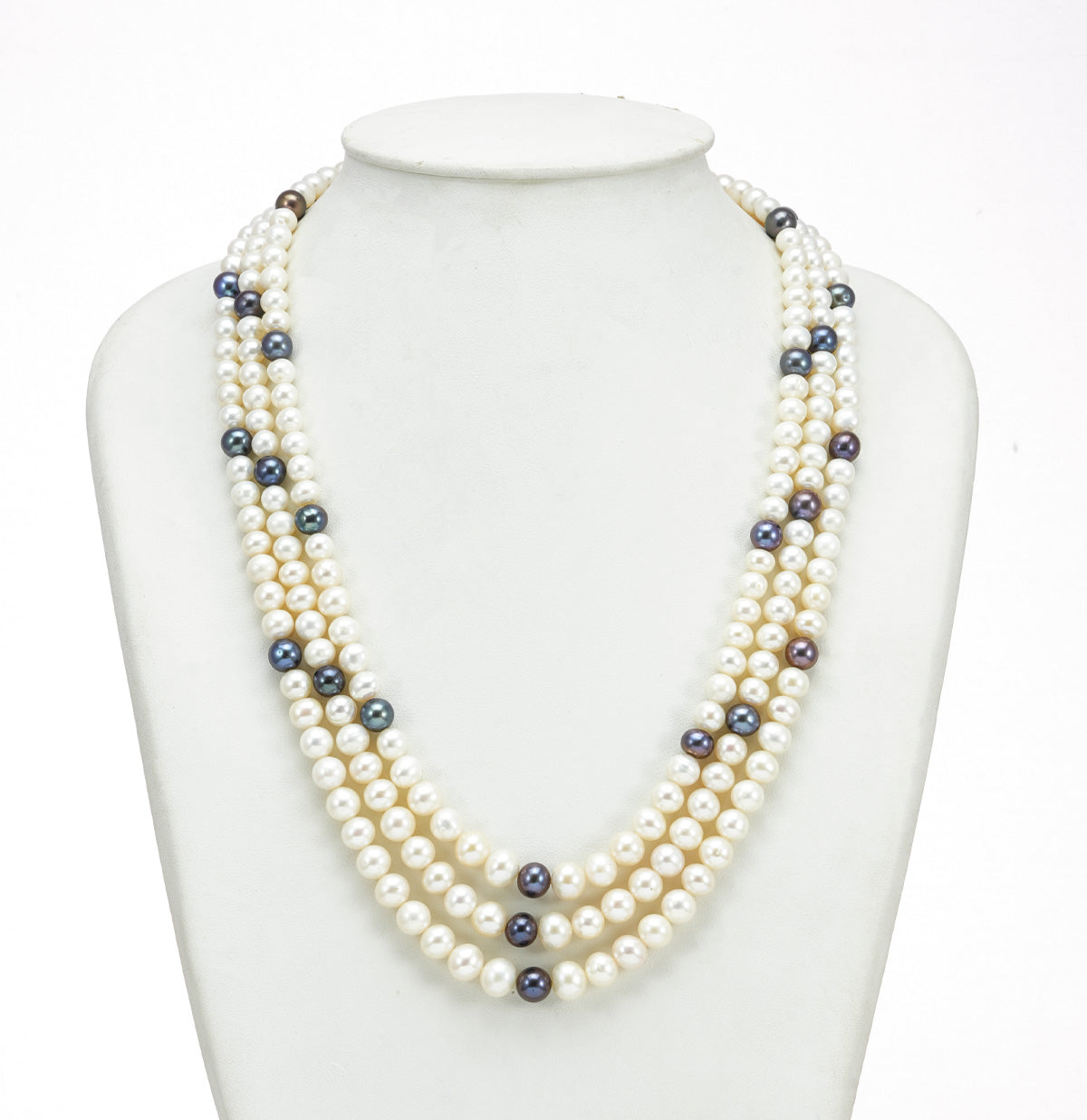 6.0-7.0mm Multicolor Near Round Freshwater Pearl Necklace Set - A Quality