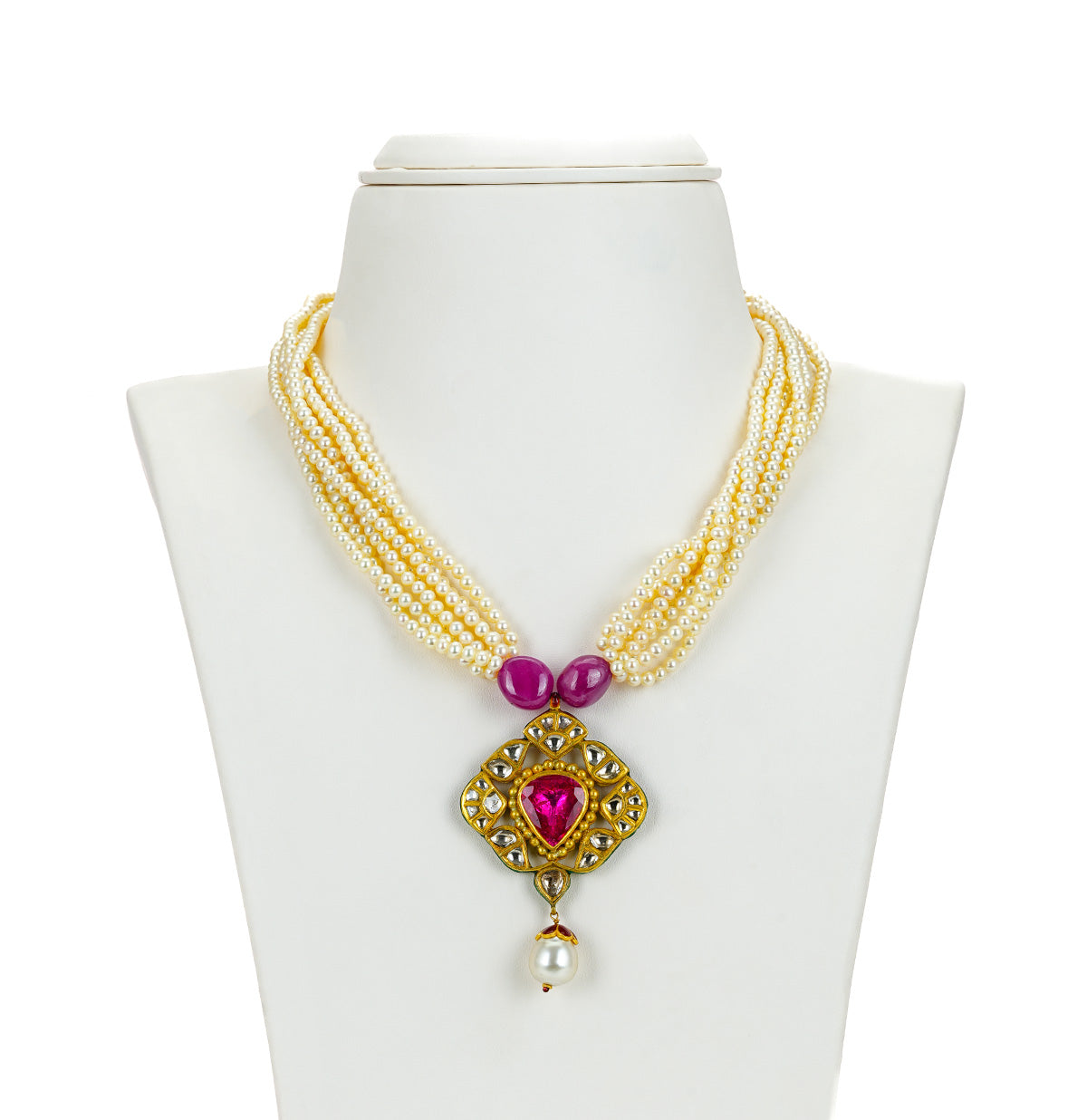 Imperial Ruby Pearl Necklace