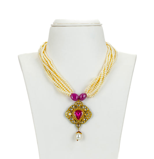 Imperial Ruby Pearl Necklace