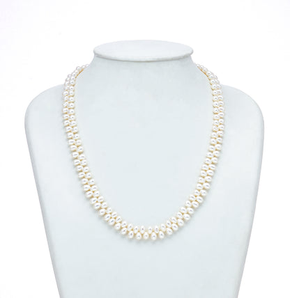4.0-5.0 White Fancy Freshwater Pearl Necklace Set - AA Quality