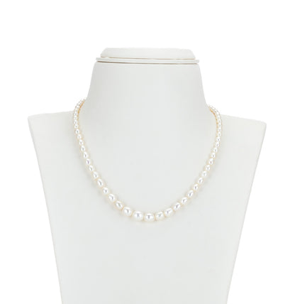 Grading White Drop Freshwater Pearl Necklace Set - AA Quality