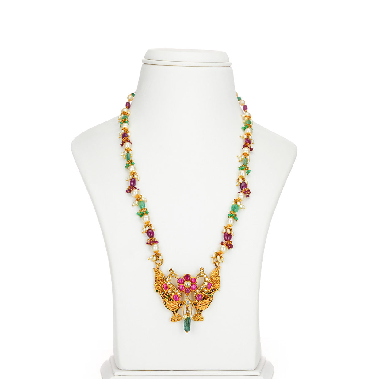 Exquisite Gold Stone Emerald Stone Necklace