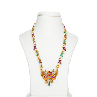 Exquisite Gold Stone Emerald Stone Necklace