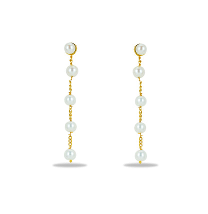 Sparkly White Mix Freshwater Pearl Dangling Earring