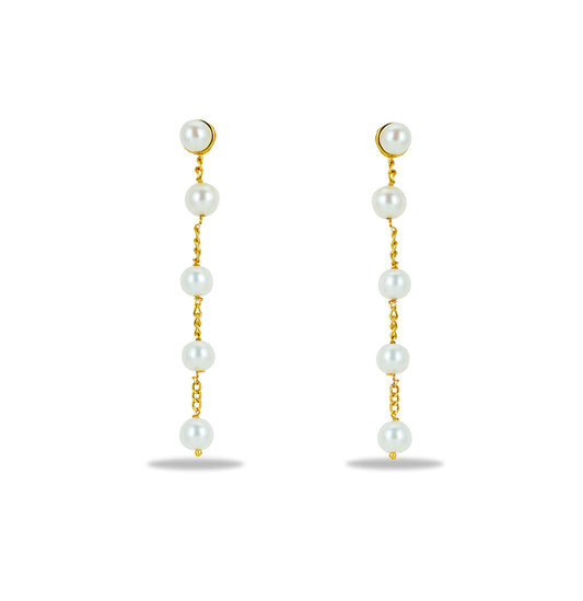 Sparkly White Mix Freshwater Pearl Dangling Earring