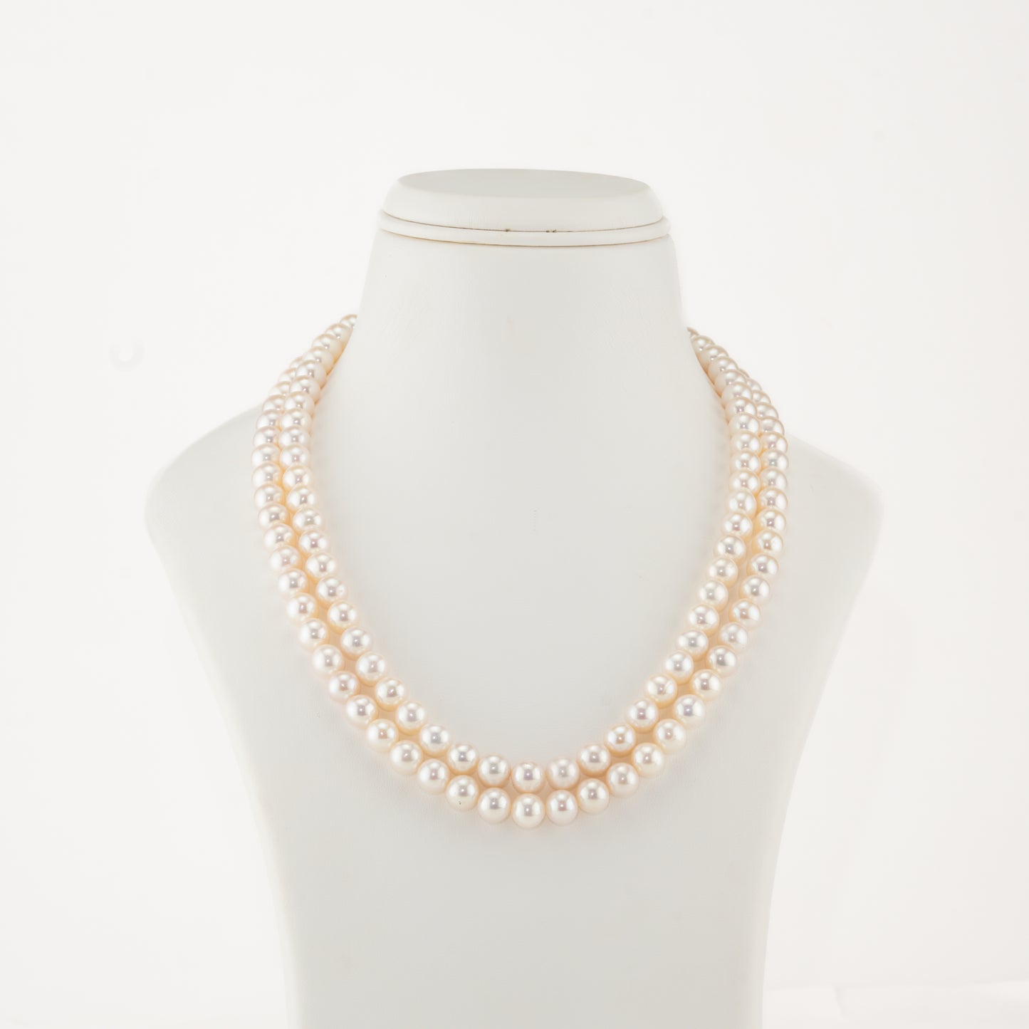 7.0-8.0mm White Round Freshwater Pearl Necklace Set - AAA Quality