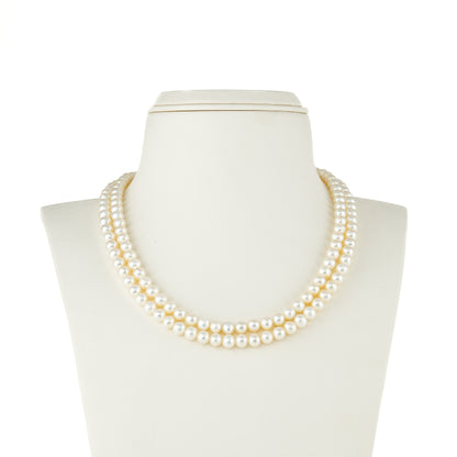 6.0-7.0mm White Round Freshwater Pearl Necklace - AA Quality