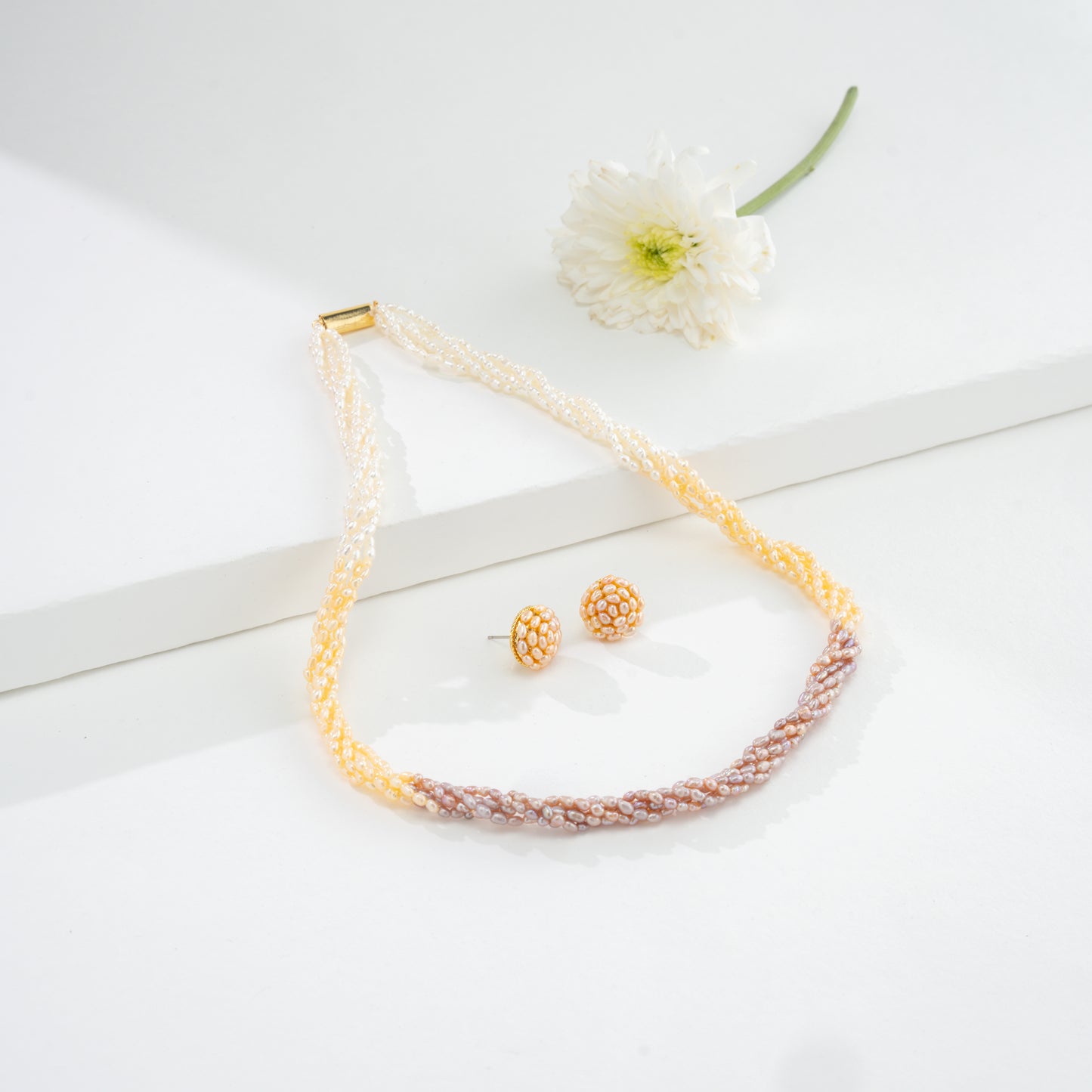 3.0-4.0mm Rice Multicolor Freshwater Pearl Necklace - AAA Quality