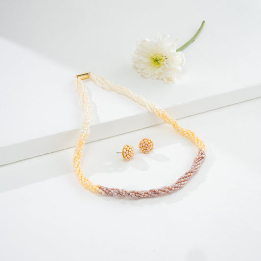 3.0-4.0mm Rice Multicolor Freshwater Pearl Necklace - AAA Quality