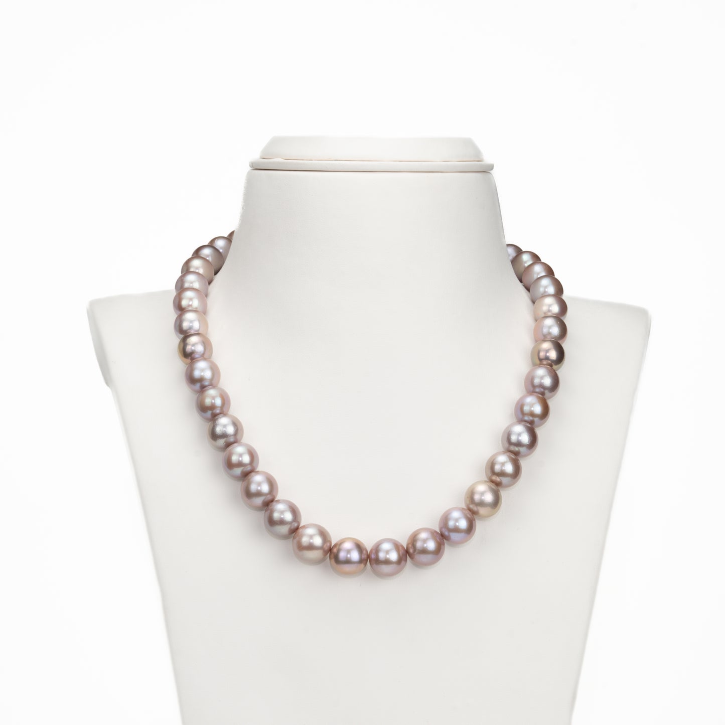 12.0-13.0mm Levender Round Freshwater Pearl Necklace Set -AAA Quality