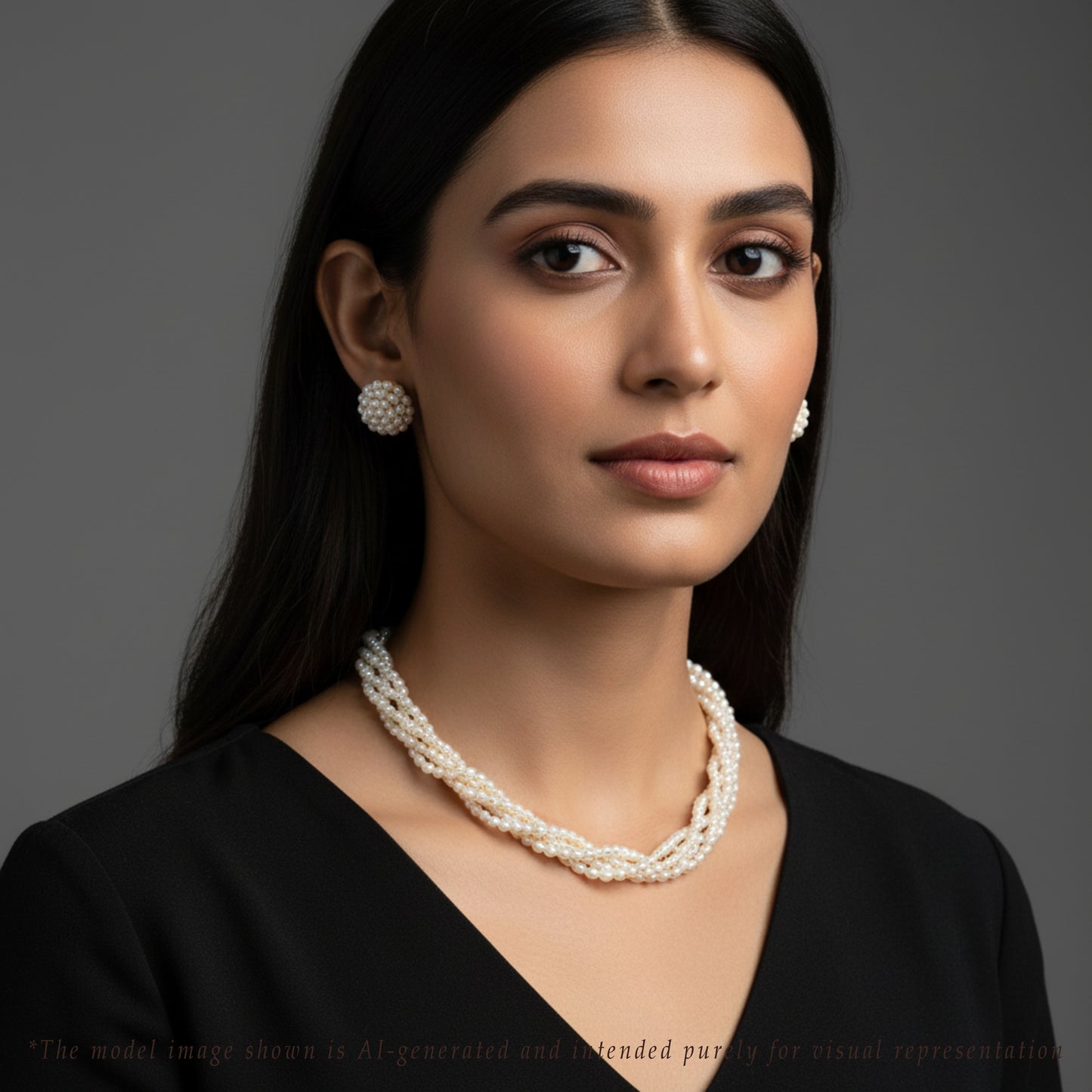 3.0-4.0mm White Rice Freshwater Pearl Necklace Set - AAA Quality
