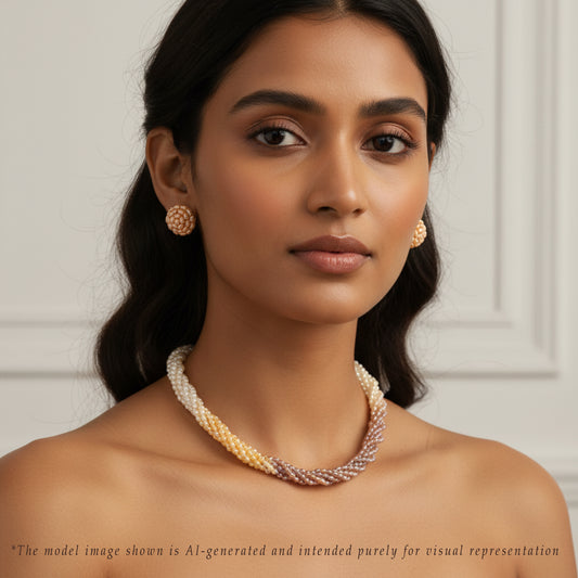 3.0-4.0mm Rice Multicolor Freshwater Pearl Necklace - AAA Quality