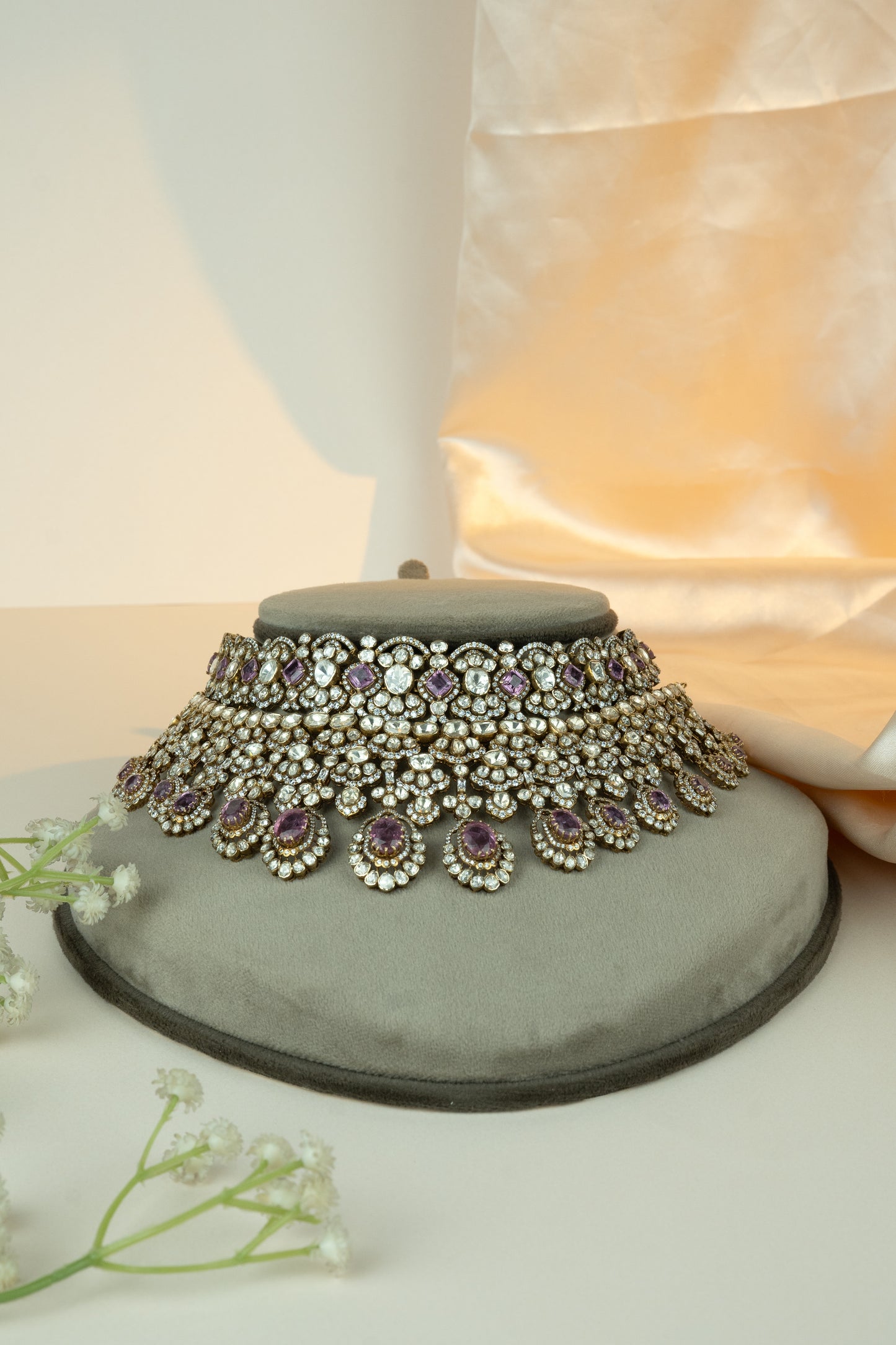 Royal Amethyst & Polki Choker Set