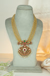 Royal Ruby & Emerald Gold Long Kundan Necklace