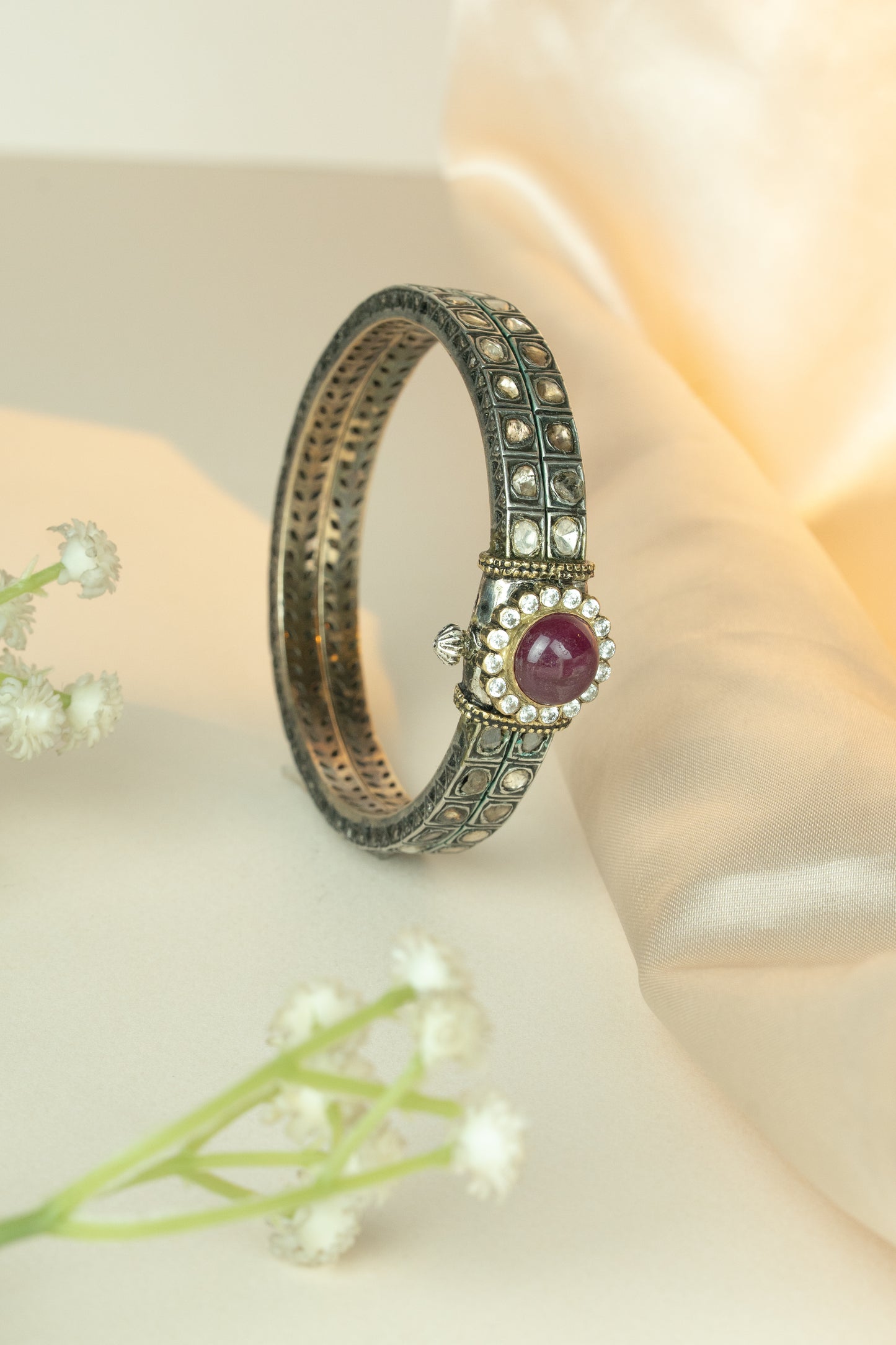 Antique Ruby & Polki Bracelet
