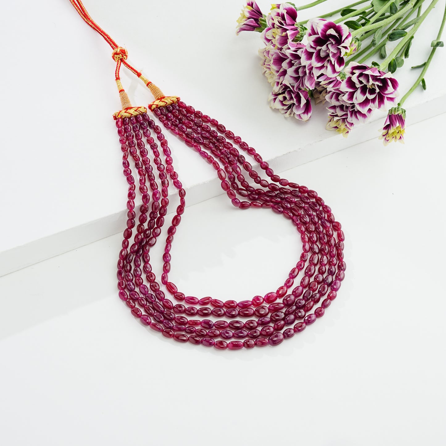 Oval Natural Ruby Necklace