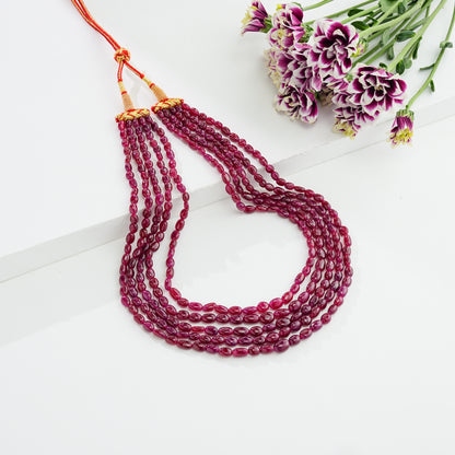 Oval Natural Ruby Necklace