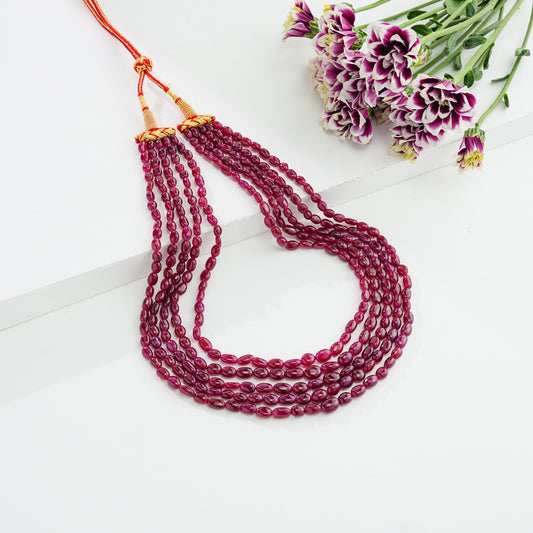 Oval Natural Ruby Necklace