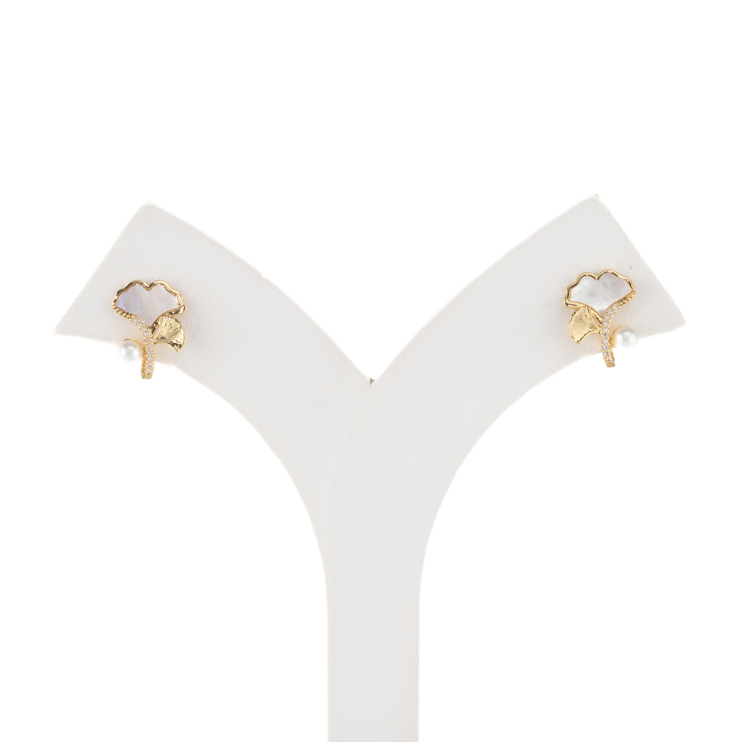 Fancy White Freshwater Pearl Stud Earrings