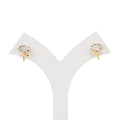 Fancy White Freshwater Pearl Stud Earrings