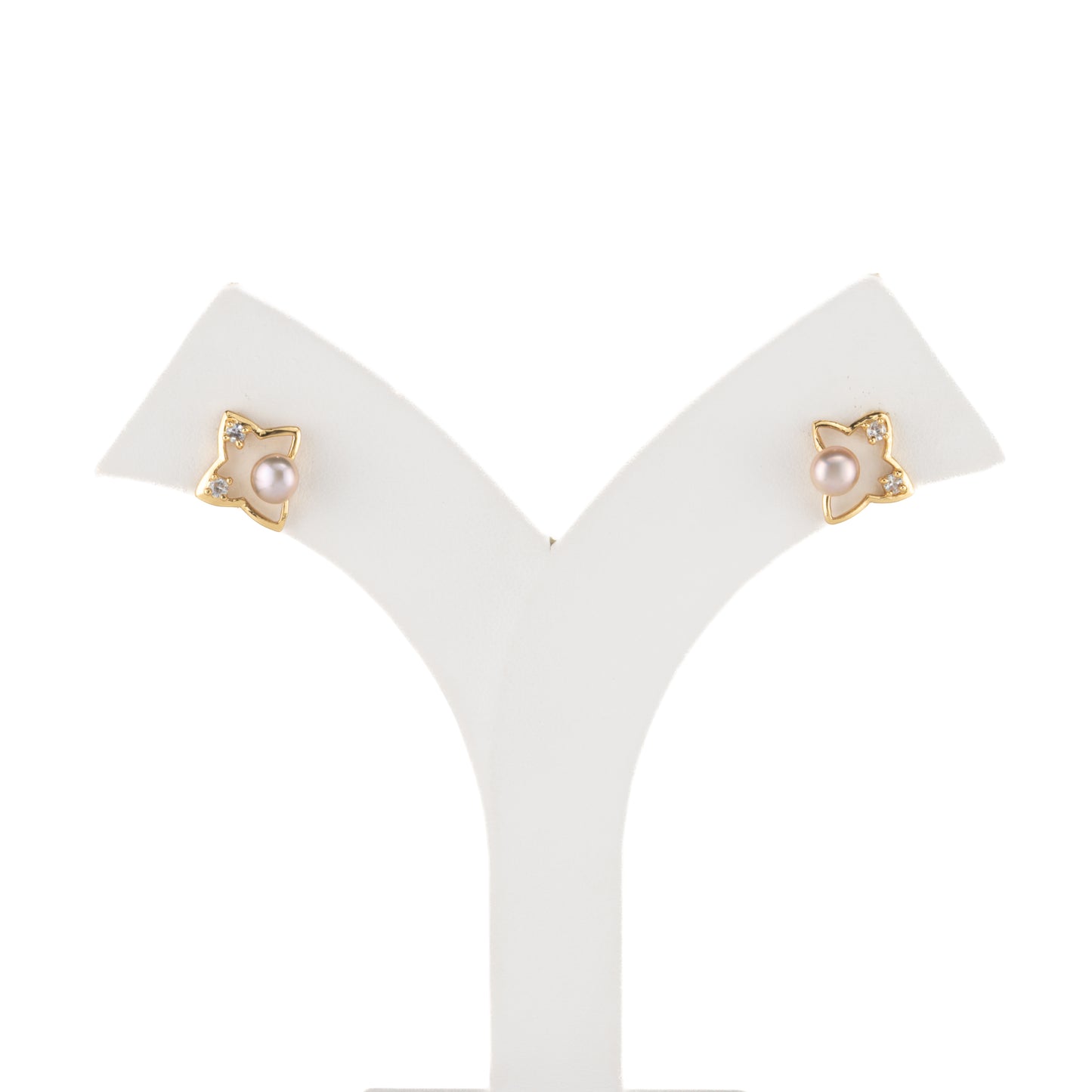 Edgy Pink Freshwater Pearl Stud Earrings