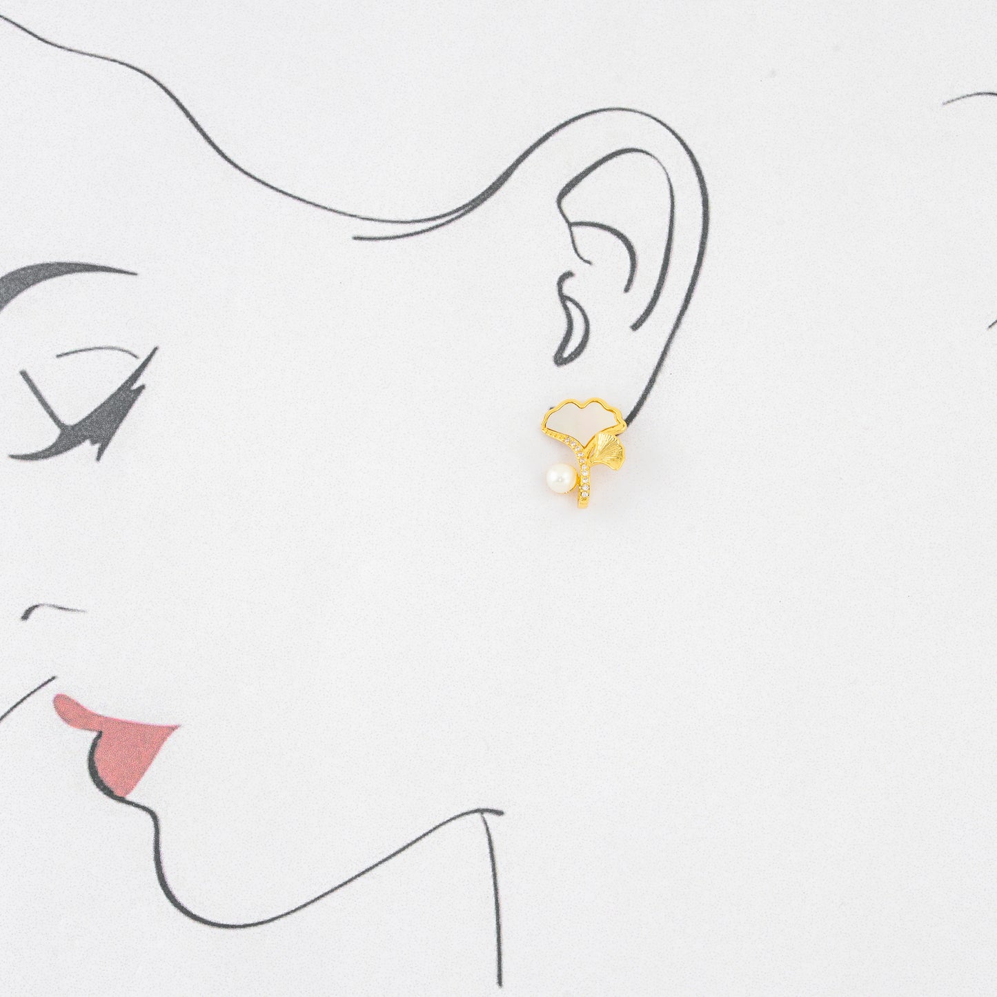 Fancy White Freshwater Pearl Stud Earrings