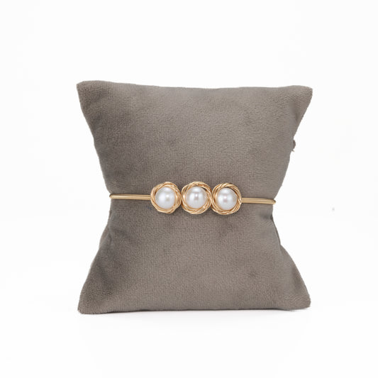 Delicate White Near Round Freshwater Pearl Bracelet