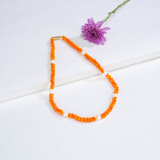 Orange Multoclor Beads Necklace
