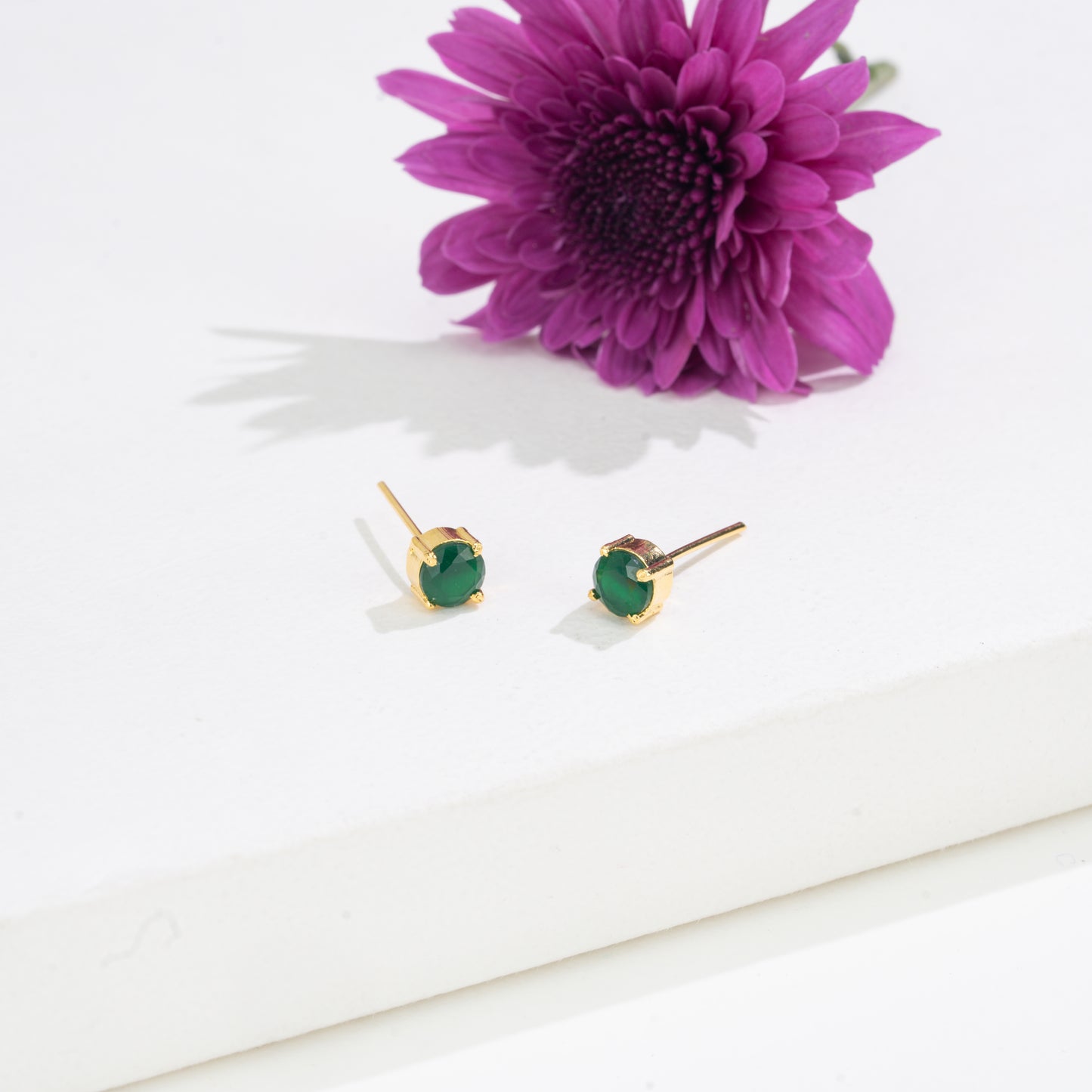 Timeless Round-Cut Changeable Frame Stud Earrings with Multi-Coloured Stones Box